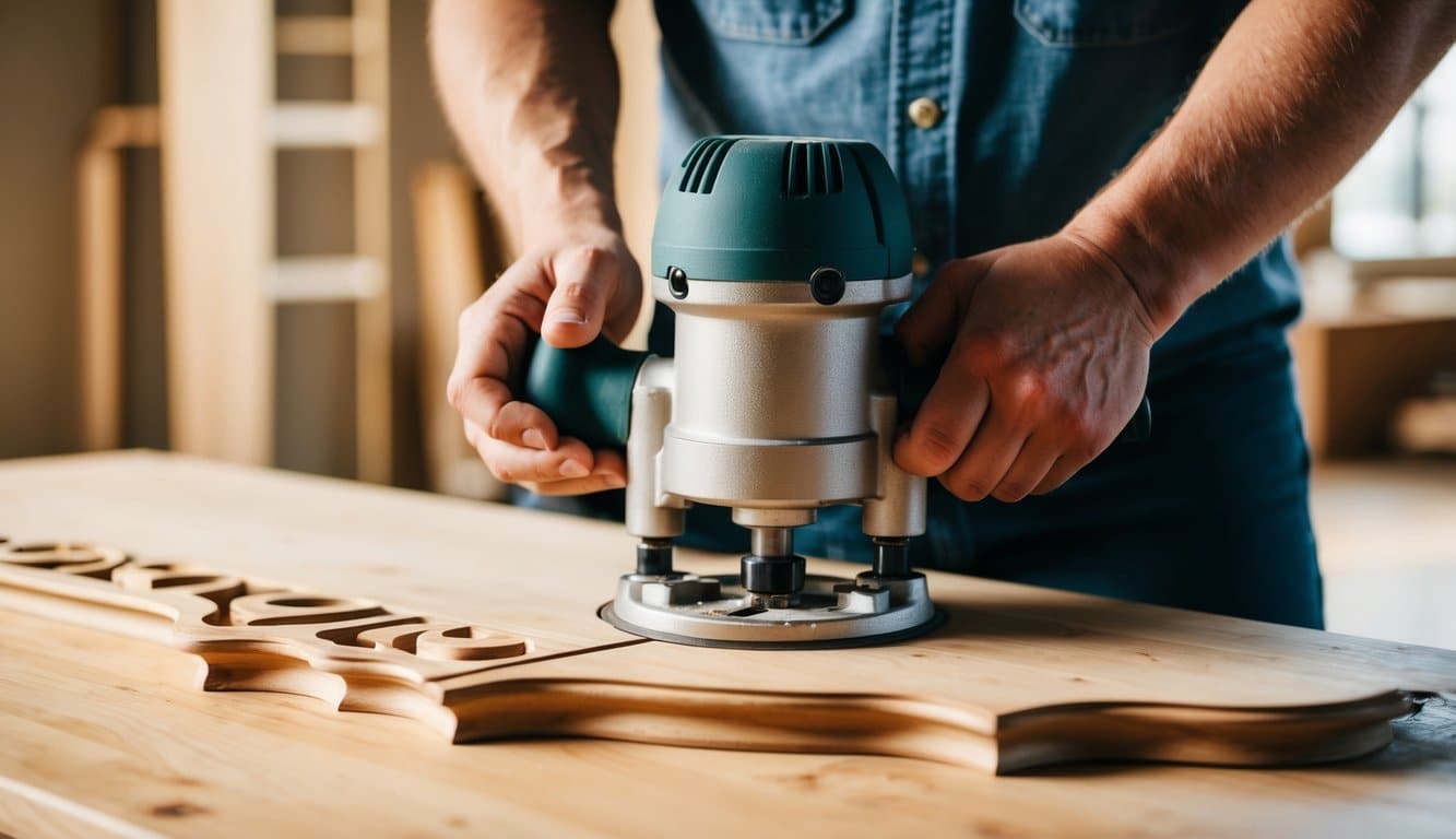 Router work on custom cabinetry edges